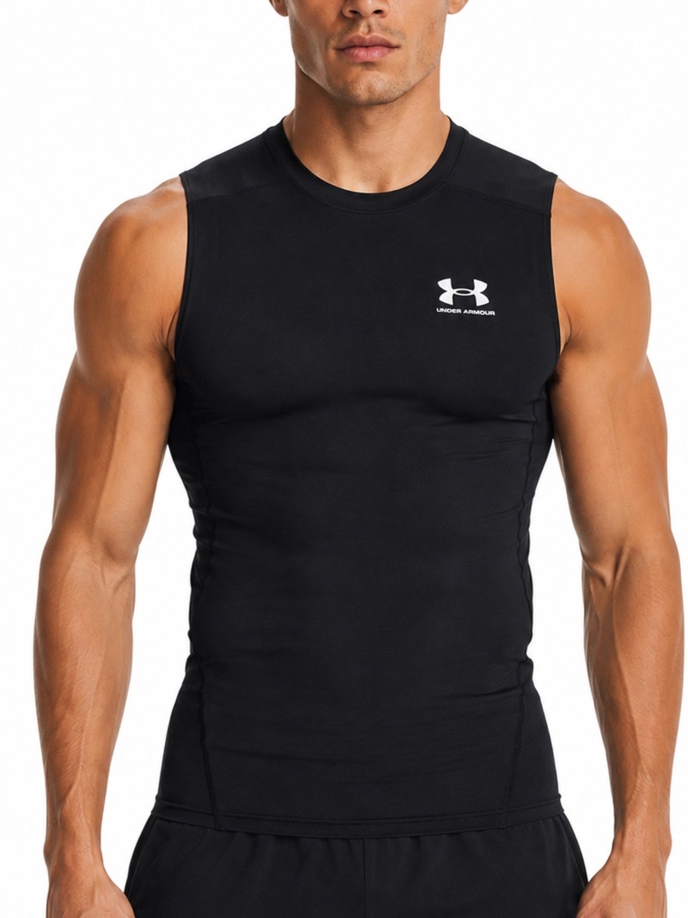 Under Armour HeatGear Compression Sleeveless tank muscle Shirt Black Men’s Small